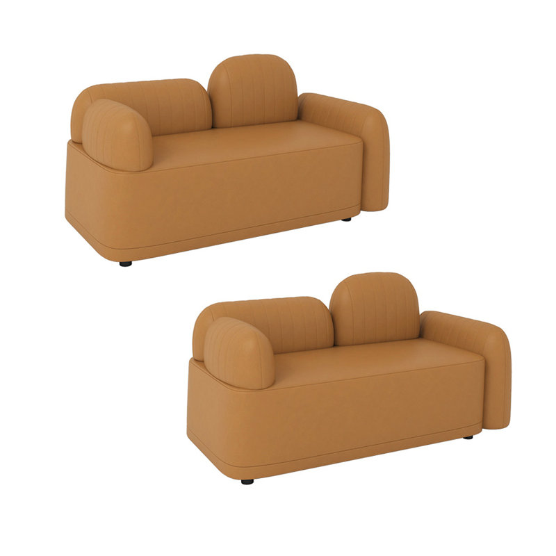 Banc rembourré en similicuir, Brun