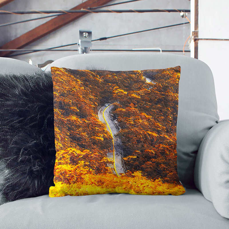 Driving Through A Forest In Brazil Square Throw Cushion, White, 40cm H x 40cm W x 15cm D