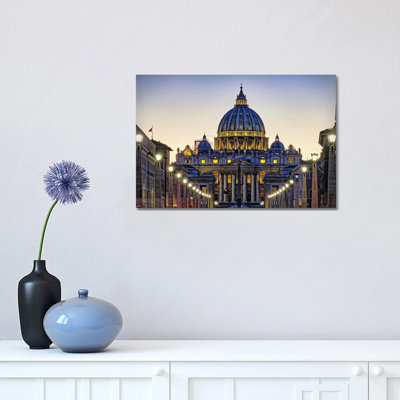 The Papal Basilica of St Peters at Night 1 Piece Wrapped Canvas Wall Art