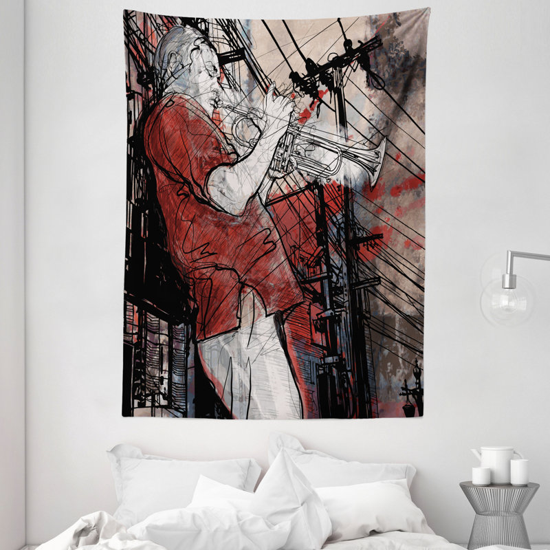 Tapisserie en polyester paysage urbain, H 80 po x l 60 po