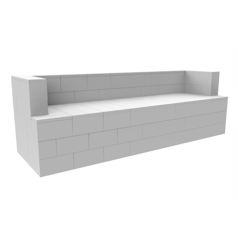 Canapé à accoudoirs carrés 96 po EverBlock, Polypropylène blanc