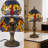 14.7" H Vintage Stained Glass Tiffany Table Lamp With E26 Bulb