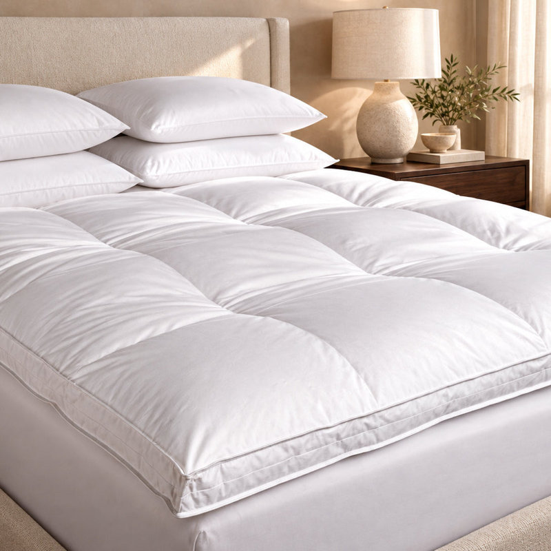 4 in. Feather Mattress Topper, King, Single