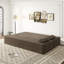 Canapé-lit moderne avec 2 coussins, canapé-lit en velours côtelé moelleux convertible, matelas pliant de 15 po pour le salon, lit d'invité, sans assemblage requis, café-387819166