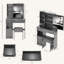 Petite coiffeuse avec tiroir de gauche et tabouret rembourré, très grand miroir coulissant, multi-couches, commode de rangement haute capacité, convient aux petits espaces, certificat EPA, GCC, UL-106678325