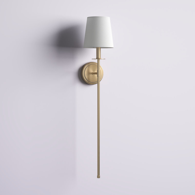 Mikels Steel Armed Sconce, Aged Brass