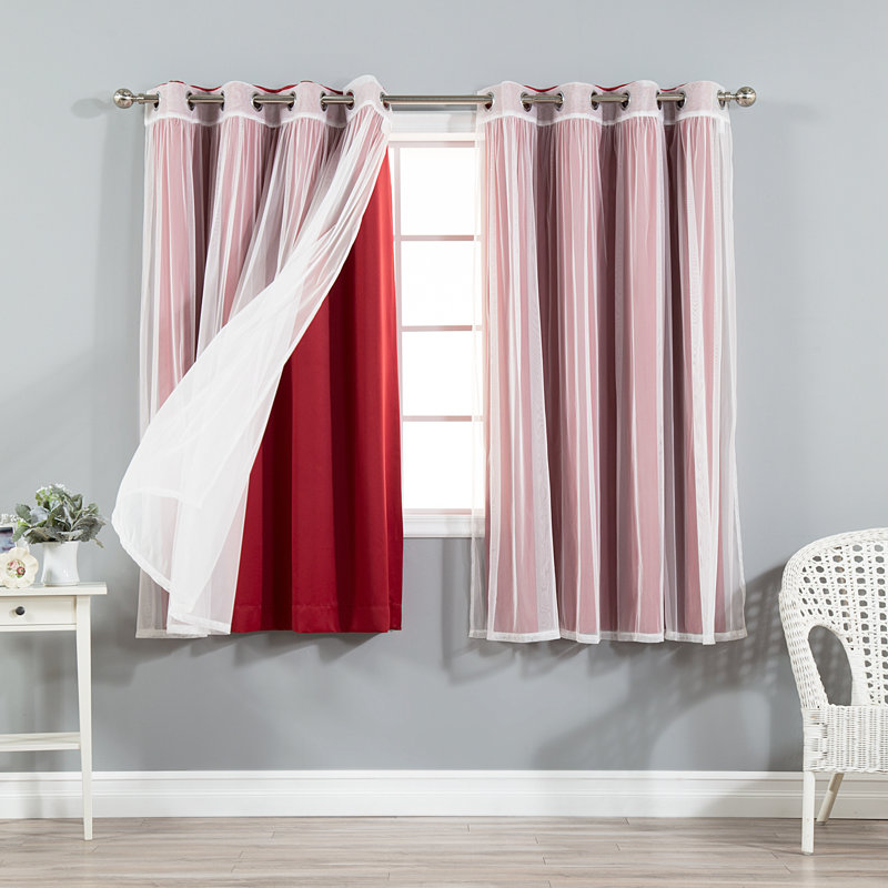 Panneau coulissant en polyester Natascha, L 52 po x L 63 po, Rouge cardinal