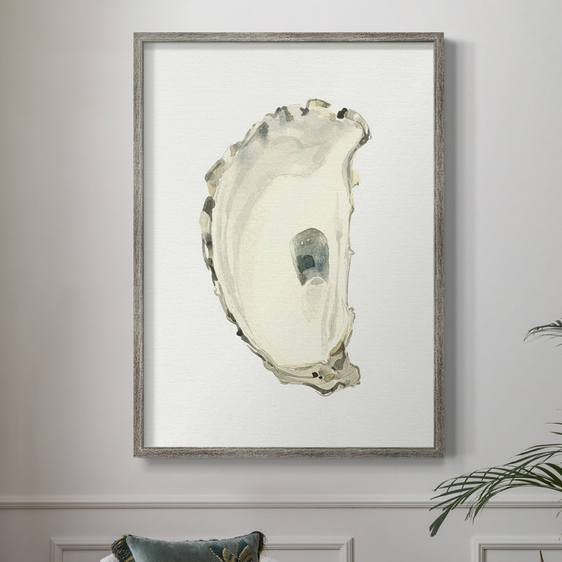 «Neutral Oyster Study II», reproduction encadrée - bois massif, H 11 po x l 9 po