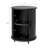 21.6''H Round End Table With Charging Station & Sliding Tambour Door, Fluted Side Table With Storage-144651797-152442630