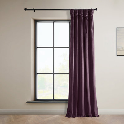 Rideaux en velours moelleux Matra pour chambre à coucher ‑ rideaux obscurcissants pour les fenêtres de salon, panneau simple