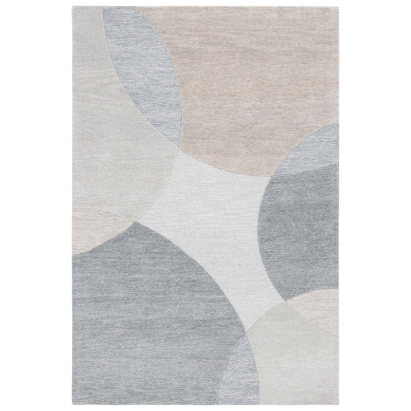 Ivory and Gray Geometric Wool Runner Rug, 2'-3" x 8'