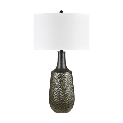 33" Ceramic Table Lamp With White Shade