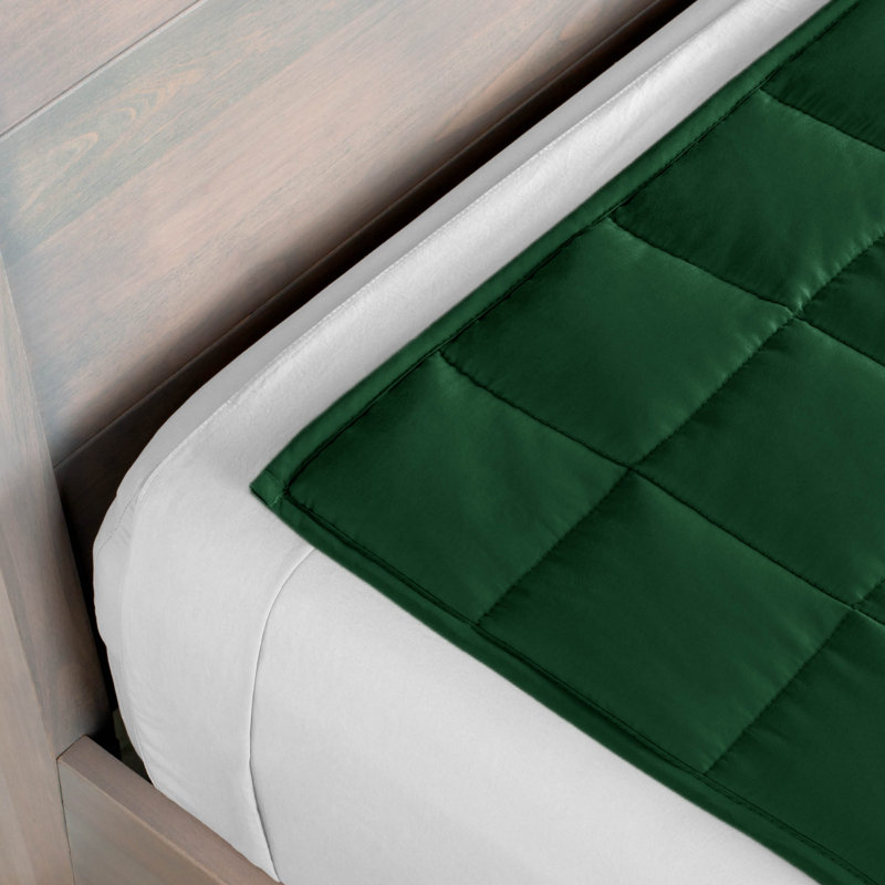 Couverture en coton sergé, l 40 po x L 60 po, 10 lb, Vert forêt