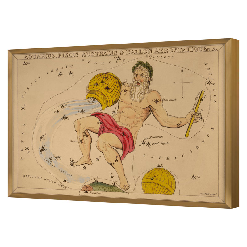 Aquarius Print by Grand Archives, 32" H x 45" W, Gold Framed