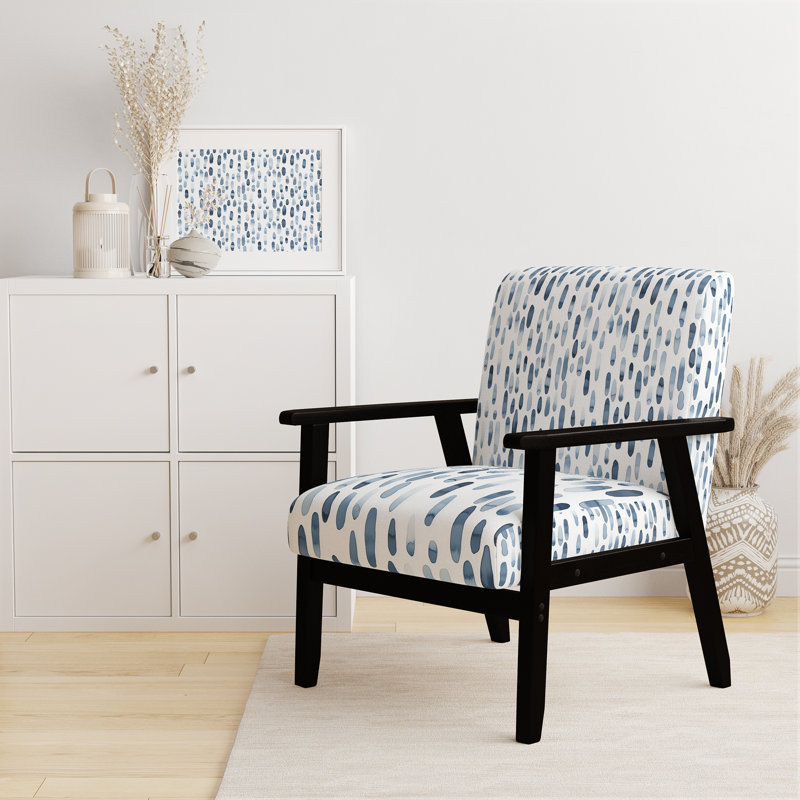 Chaise d'appoint abstraite - Fauteuil Dash Flow, Accoudoirs carrés noirs