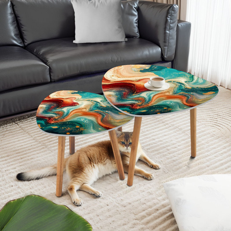 Ensemble de 2 tables basses gigognes Triangle