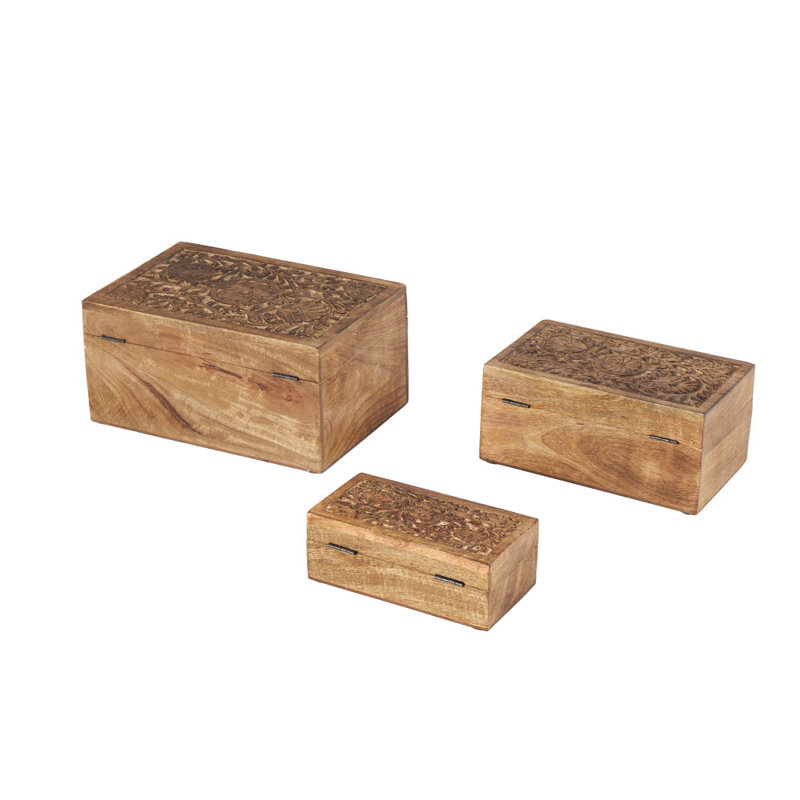 Ensemble de boîtes en bois Sartell, Brun