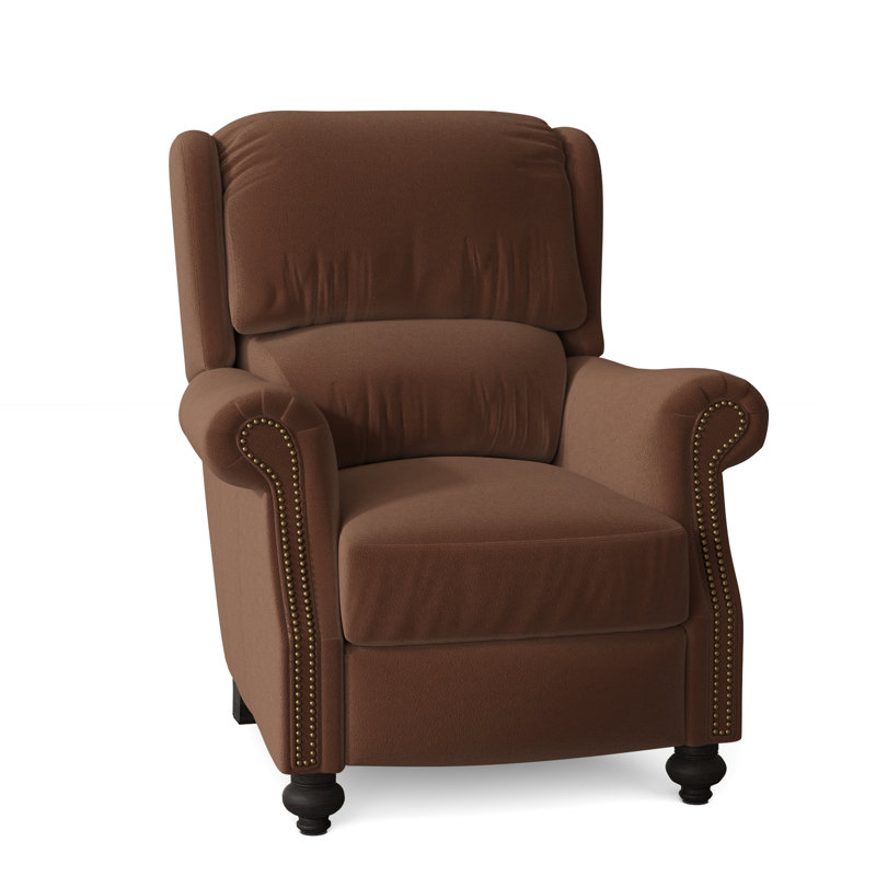 Bancroft Recliner, Aline Fumo Genuine Leather, Cobblestone, French Natural