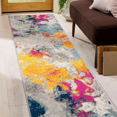 Noires Abstract Ivory/Gray/Blue Area Rug