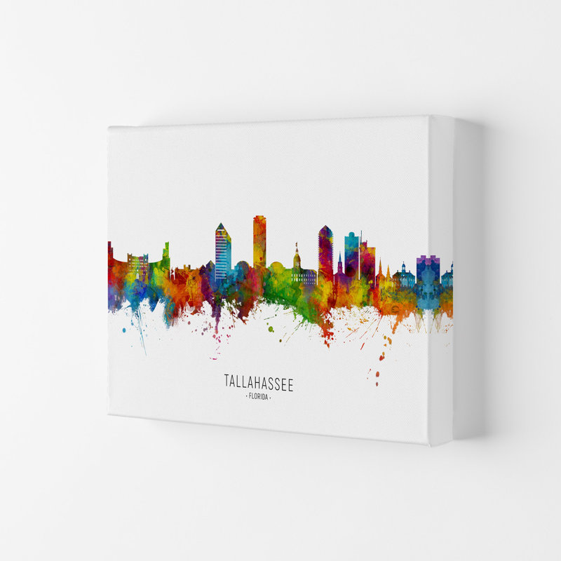 Tallahassee Florida Skyline by Michael Tompsett - Print, 59.4cm H x 84cm W x 4cm D, Wrapped Canvas