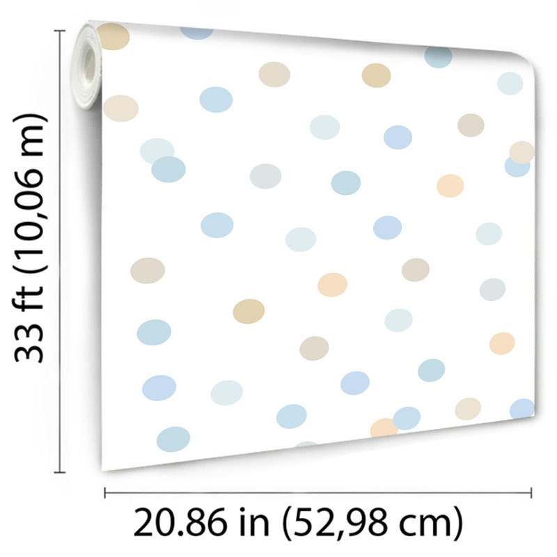 Papier peint à pois, Bleu