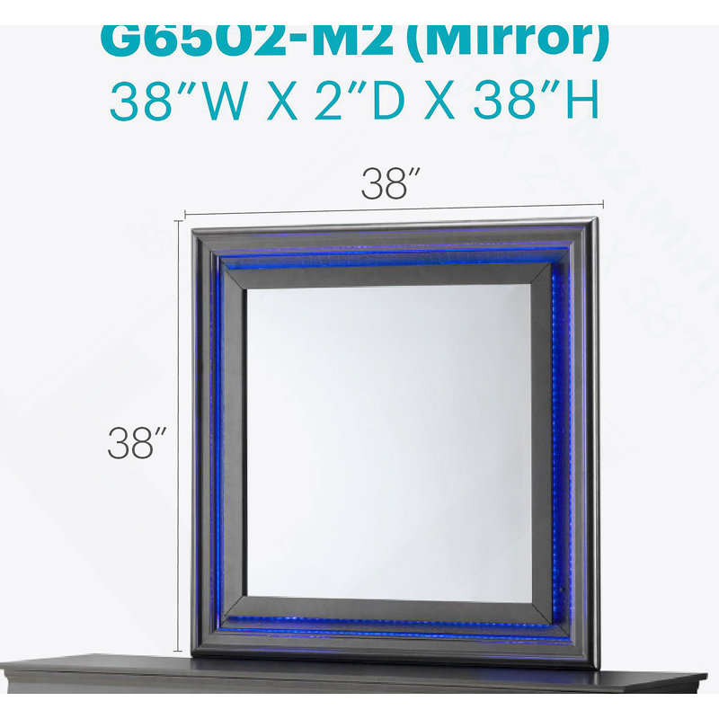 Élégant miroir transitionnel en noir métallique