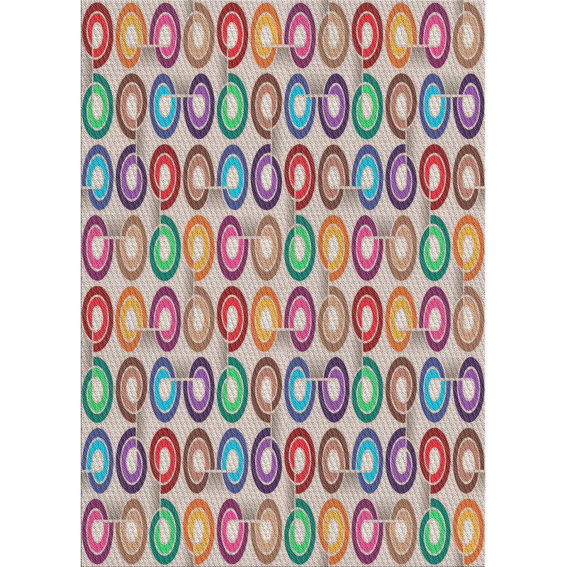 Tapis de surface multicolore en laine touffeté à la main Keila