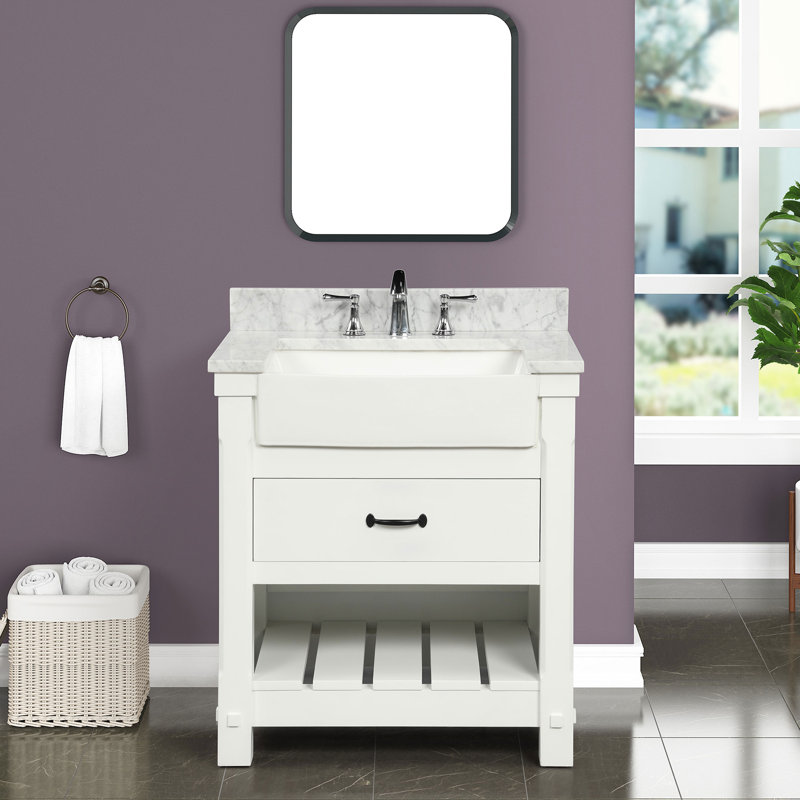 Ensemble de meuble-lavabo simple 31 po Pamelia, Blanc doux