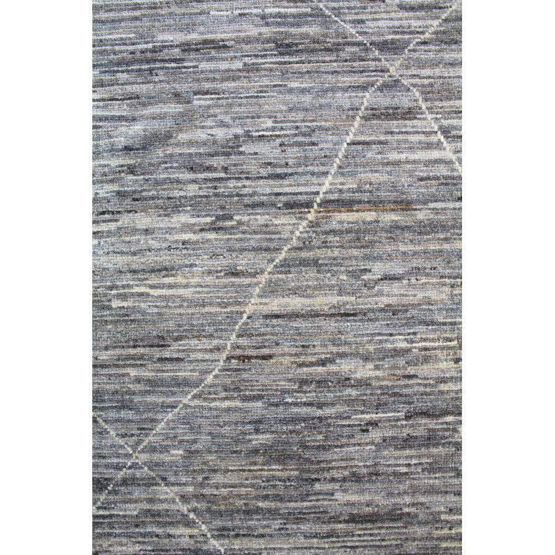 Moroccan Area Rug in Gray, Rectangle 8'2" x 9'9"