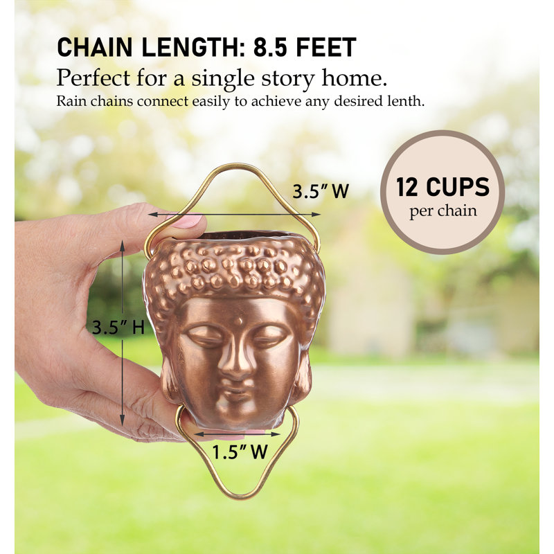 Chaîne de pluie Bouddha en cuivre pur
