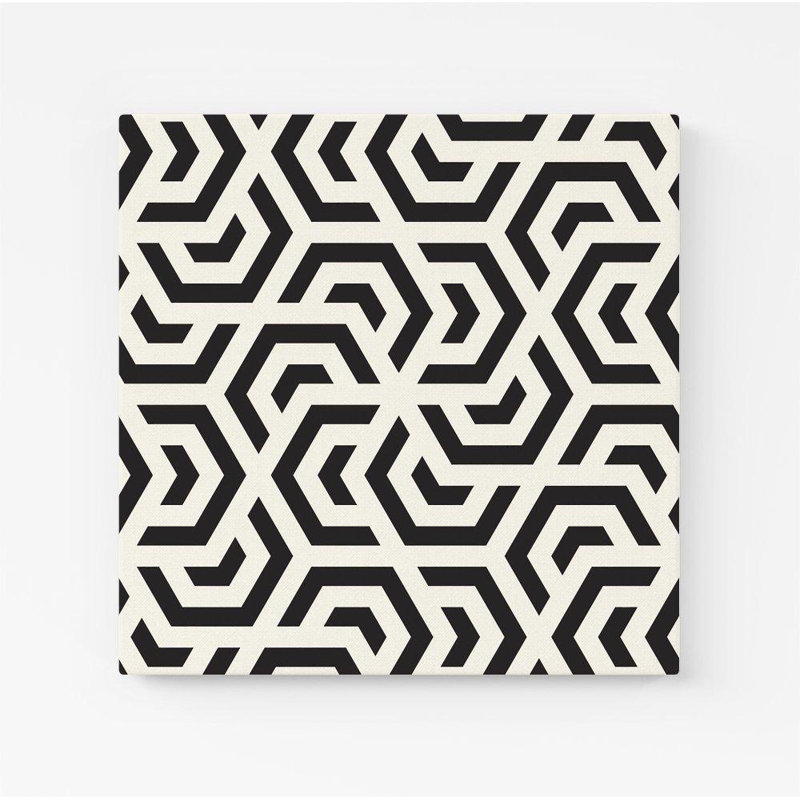 Hexagonal Geometric Pattern - Wrapped Canvas Print