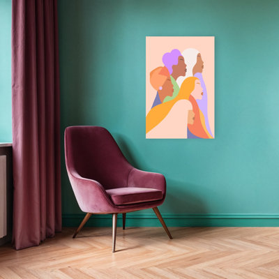 «Empowered Women Portrait», impression d'art moderne abstrait minimaliste
