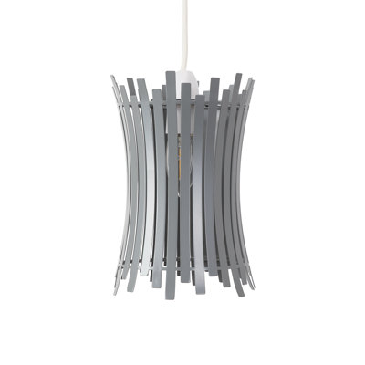 23 cm H Cylinder Pendant Shade ( Hook & Loop Fastener ) in Silver