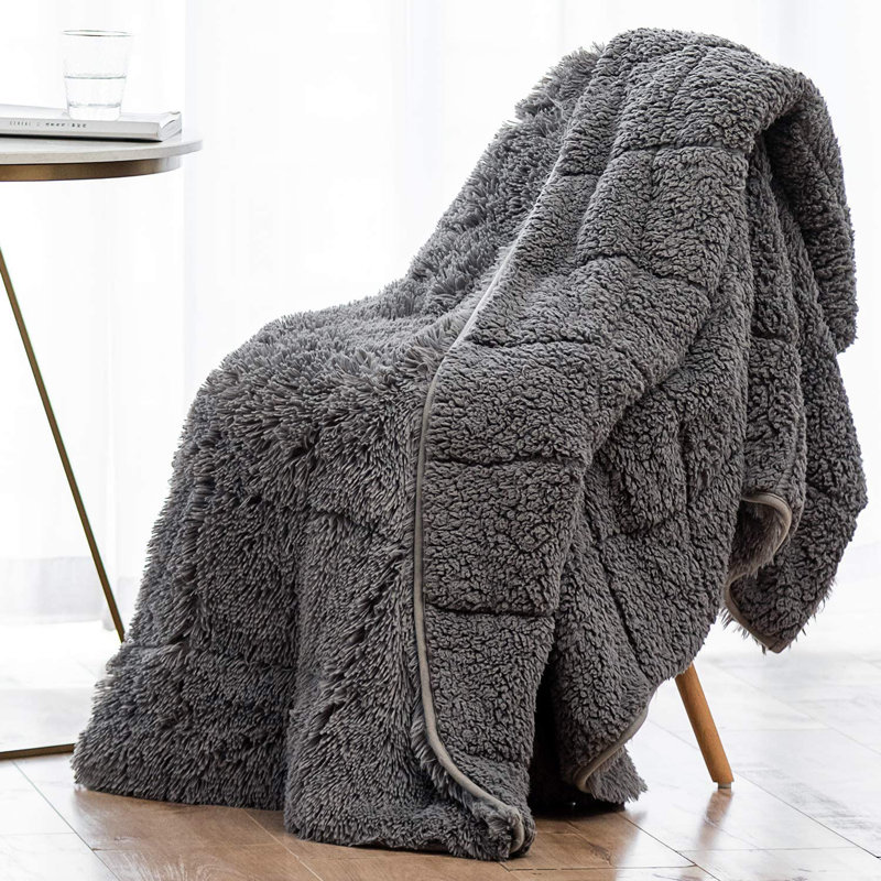 Throw Weighted Blanket, Queen, 15lbs, White
