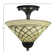 Semi-Flush 2 Bulbs With 12" Chocolate Icing Glass