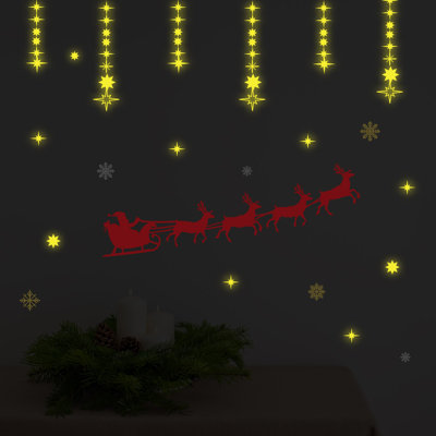Adhésif décoratif lune et étoiles pour père noël modernes