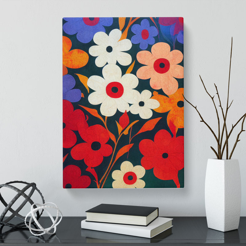 Aubert Floral Patchwork - Wrapped Canvas, 50cm H x 35cm W x 3cm D