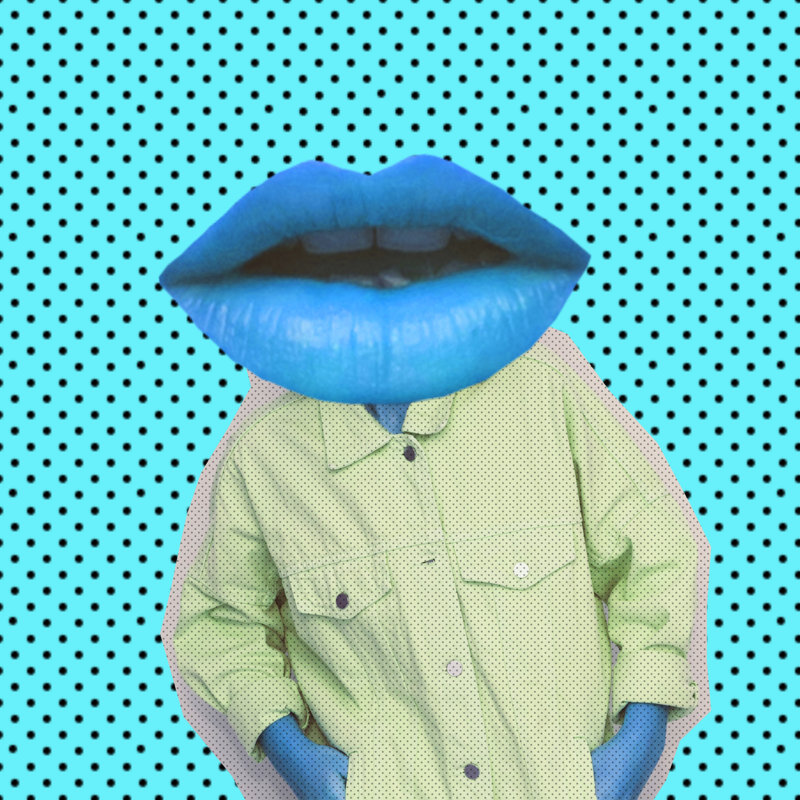 Model's Big Lips - Wrapped Canvas Print, 91cm H x 91cm W x 3.8 cm D