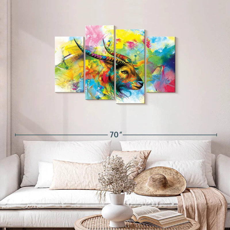 Brampt Horned Goat Paint Splash