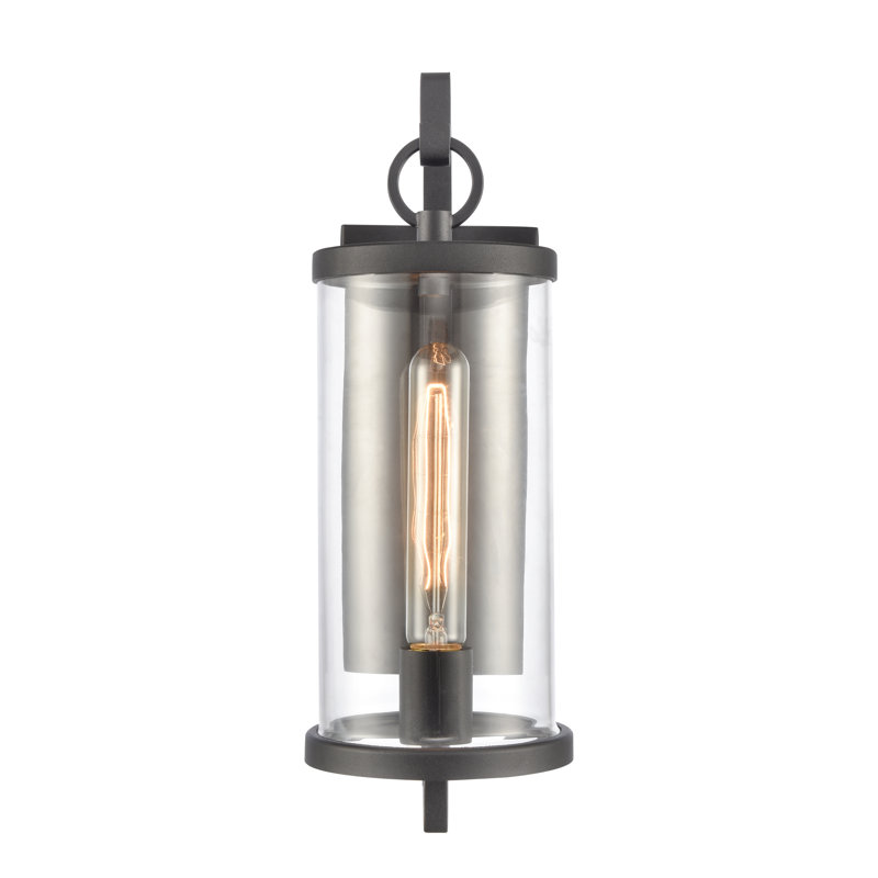 Hopkins 15.75'' High 1-Light Outdoor Sconce - Charcoal Black, 15.5" H x 5.5" W x 7" D