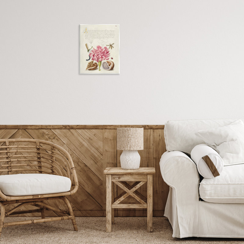 Art mural antique avec fleurs et escargots par June Erica Vess