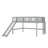 Full Size Low Loft Bed With Slide And Ladder,Wooden Bed Frame With Guardrails For Girls,Boys,No Box Spring Required-799477736