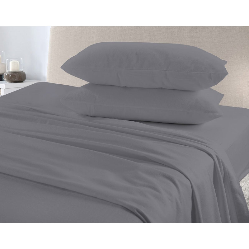 Rebrilliant 100% Cotton Flat Sheet, Super King, Grey