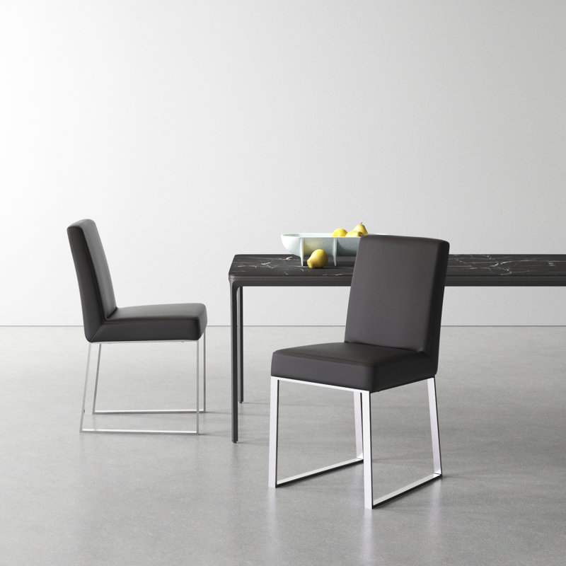 Chaises d'appoint rembourrées en simili cuir Pangea Home Sienna Halewood - Chaises de salle à manger d'intérieur - Chaise moderne - Ensemble de 2 chaises végétaliennes pour la cuisine, la salle à manger, la chambre à coucher ou les salles d'attente