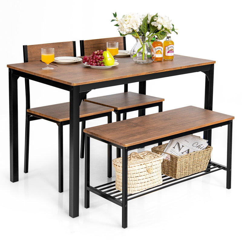 Ensemble repas pour 4 personnes Moorhead, Brun, Brun / noir