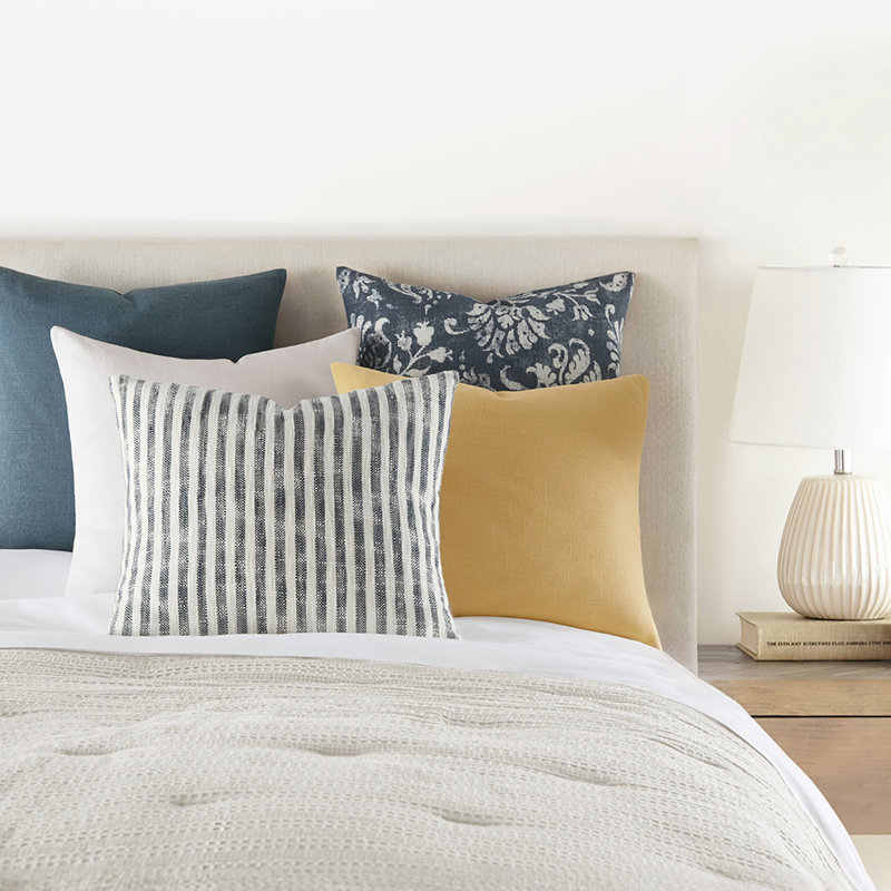 Cearra Solid Cotton Throw Pillow, Yellow