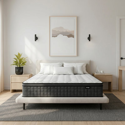 Matelas hybride mi-ferme 12 po - ressorts ensachés, isolement de mouvement et CertiPUR-US