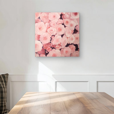 Pink flower field - Bathroom Pink metal print for home decor