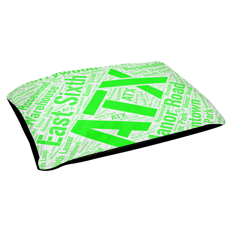 Coussin de chien « districts », Très grand (H 17 po x l 50 po x P 40 po), Vert, Austin