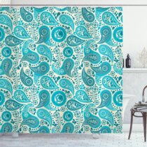 Bless international Kaleaha Paisley Shower Curtain with Hooks Included